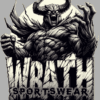 Demonic figure with "Wrath Sportswear" text.