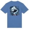 Blue shirt with underwater diver illustration.