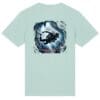 T-shirt with diver graphic and text.