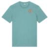 Aqua cotton tee with upper-left insignia