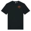 Simple black T-shirt featuring red diamond logo