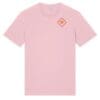 Light pink tee with red-yellow diamond emblem