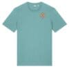 Teal crewneck tee with diamond chest emblem