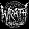 Wrath Sportswear logo with barbed wire design.