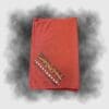 Red sports towel with black logo.